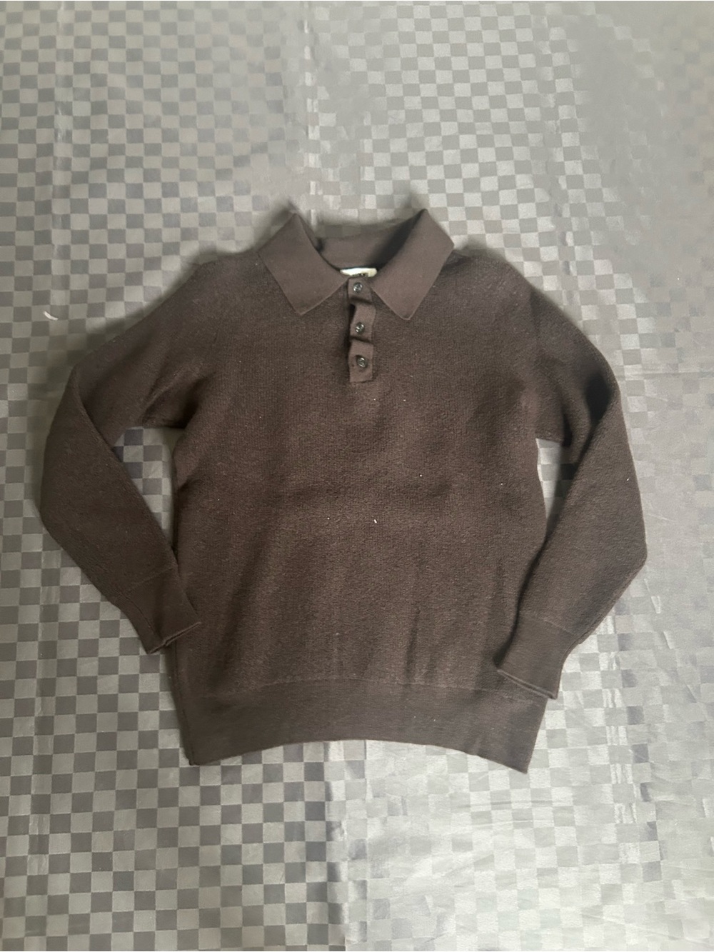 Long sleev 100% wool polo